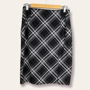 White House Black Market Black Plaid Pencil Skirt - Size 4